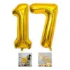 17 Number Balloon Gold 40 inch - Gold